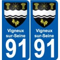 91 Vigneux-sur-Seine wappen aufkleber typenschild aufkleber stadt