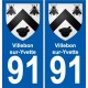 91 Villebon-sur-Yvette coat of arms sticker plate stickers city