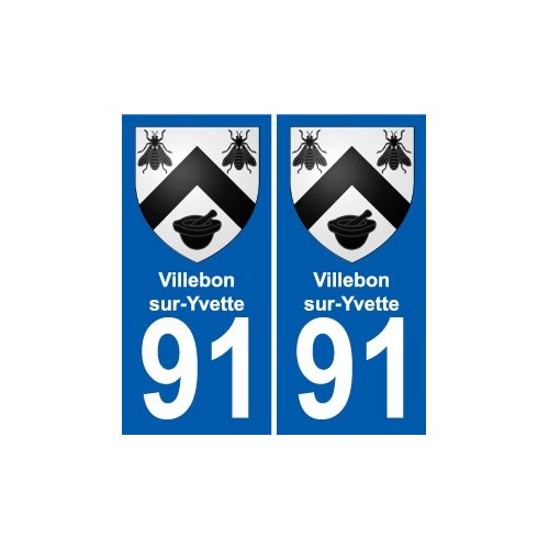 91 Villebon-sur-Yvette coat of arms sticker plate stickers city