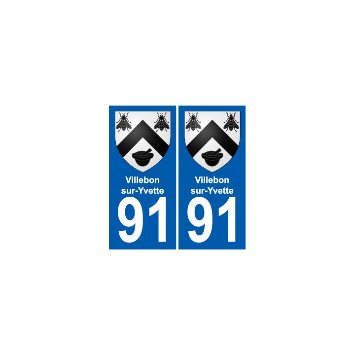 91 Villebon-sur-Yvette coat of arms sticker plate stickers city