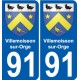 91 Villemoisson-sur-Orge coat of arms sticker plate stickers city
