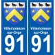 91 Villemoisson-sur-Orge blason autocollant plaque stickers ville