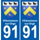 91 Villemoisson-sur-Orge coat of arms sticker plate stickers city