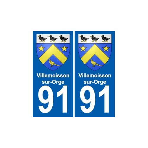 91 Villemoisson-sur-Orge coat of arms sticker plate stickers city