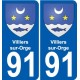 91 Villiers-sur-Orge blason autocollant plaque stickers ville