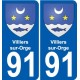 91 Villiers-sur-Orge wappen aufkleber typenschild aufkleber stadt