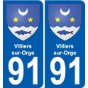 91 Villiers-sur-Orge coat of arms sticker plate stickers city