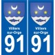 91 Villiers-sur-Orge blason autocollant plaque stickers ville