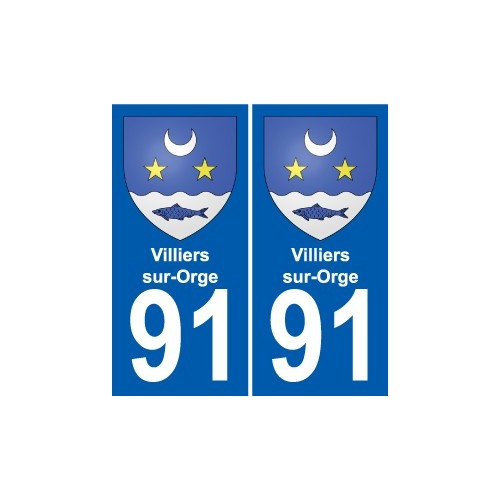 91 Villiers-sur-Orge stemma adesivo piastra adesivi città