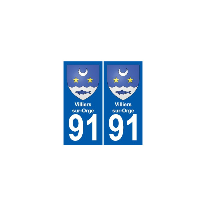 91 Villiers-sur-Orge coat of arms sticker plate stickers city