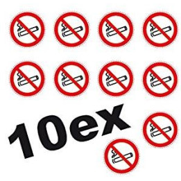 Interdiction de fumer 10 petits Autocollants ROND 5cm INTERDIT DE FUMER logo 28 sticker