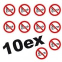 Interdiction de fumer 10 petits Autocollants ROND 5cm INTERDIT DE FUMER logo 28 sticker