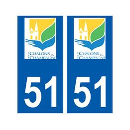 51 Chalons-en-Champagne logo autocollant plaque stickers ville