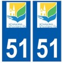 51 Chalons-en-Champagne logo autocollant plaque stickers ville