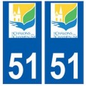 51 Chalons-en-Champagne logo autocollant plaque stickers ville