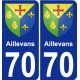 70 Aillevans blason autocollant plaque stickers ville