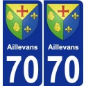 70 Aillevans stemma adesivo piastra adesivi città