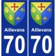 70 Aillevans coat of arms sticker plate stickers city