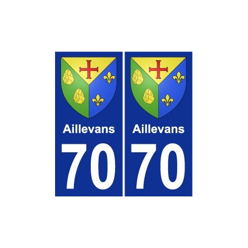 70 Aillevans blason autocollant plaque stickers ville