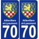 70 Aillevillers-et-Lyaumont coat of arms sticker plate stickers city