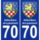 70 Aillevillers-et-Lyaumont coat of arms sticker plate stickers city