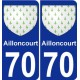 70 Ailloncourt blason autocollant plaque stickers ville