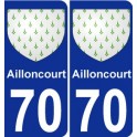 70 Ailloncourt escudo de armas de la etiqueta engomada de la placa de pegatinas de la ciudad