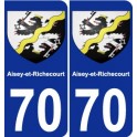 70 Aisey-et-Richecourt blason autocollant plaque stickers ville