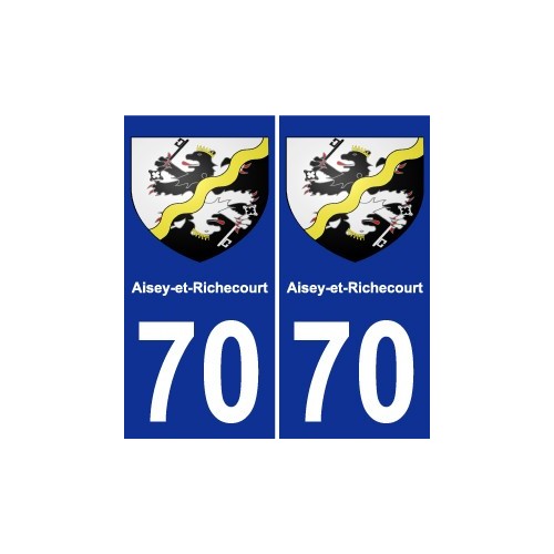 70 Aisey-et-Richecourt coat of arms sticker plate stickers city