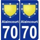 70 Alaincourt coat of arms sticker plate stickers city
