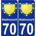 70 Alaincourt escudo de armas de la etiqueta engomada de la placa de pegatinas de la ciudad