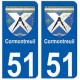 51 Cormontreuil blason autocollant plaque stickers ville