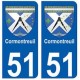 51 Cormontreuil blason autocollant plaque stickers ville