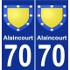 70 Alaincourt stemma adesivo piastra adesivi città