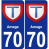 70 Amage blason autocollant plaque stickers ville