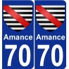 70 Amance coat of arms sticker plate stickers city