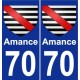 70 Amance wappen aufkleber typenschild aufkleber stadt