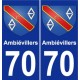 70 Ambiévillers coat of arms sticker plate stickers city