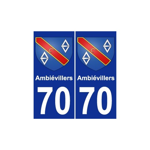 70 Ambiévillers coat of arms sticker plate stickers city