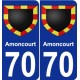 70 Amoncourt blason autocollant plaque stickers ville