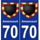 70 Amoncourt blason autocollant plaque stickers ville