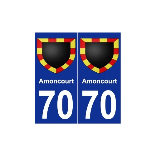 70 Amoncourt coat of arms sticker plate stickers city