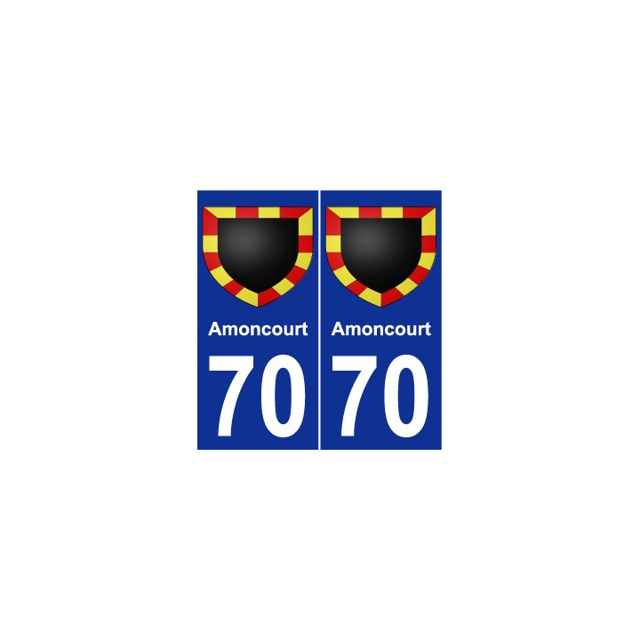 70 Amoncourt escudo de armas de la etiqueta engomada de la placa de pegatinas de la ciudad