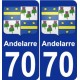 70 Andelarre blason autocollant plaque stickers ville