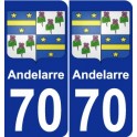 70 Andelarre coat of arms sticker plate stickers city