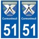 51 Cormontreuil blason autocollant plaque stickers ville