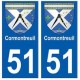 51 Cormontreuil blason autocollant plaque stickers ville