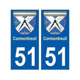51 Cormontreuil blason autocollant plaque stickers ville