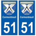 51 Cormontreuil blason autocollant plaque stickers ville