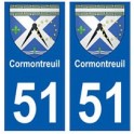 51 Cormontreuil blason autocollant plaque stickers ville